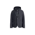 Mackage Wells-K 2-In-1 Brushed Knit Blazer in Navy-Cream
