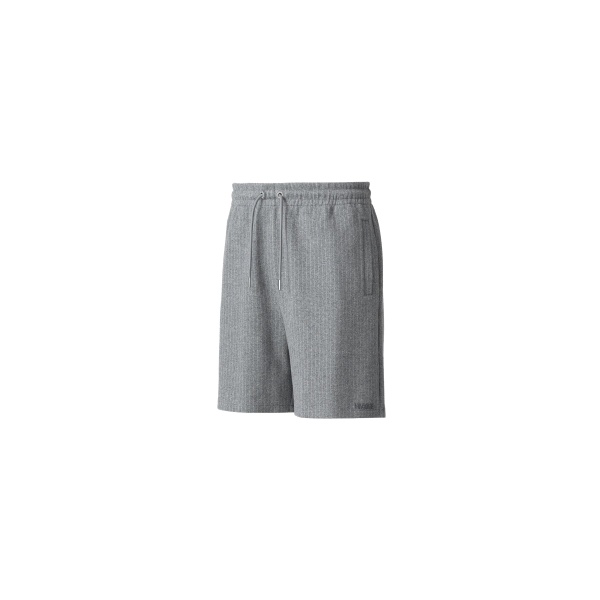 Mackage Zander-K Striped Drawcord Shorts in Light Grey Mix-Cream