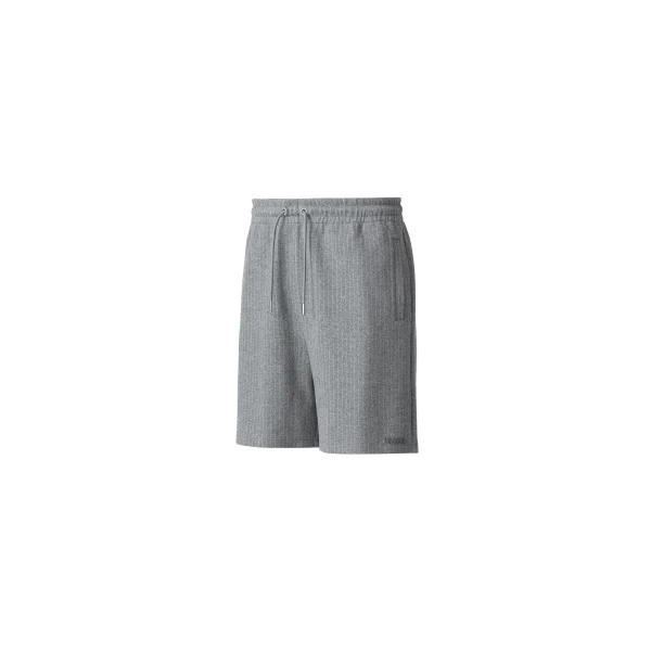 Mackage Zander-K Striped Drawcord Shorts in Light Grey Mix-Cream