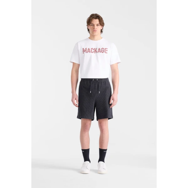 Mackage Zander-K Striped Drawcord Shorts in Navy-Cream