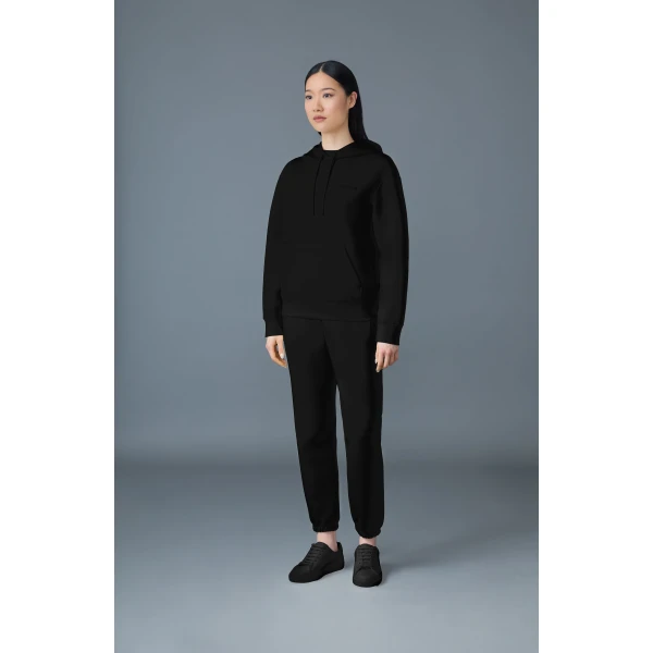 Mackage Zosia Double-Face Jersey Logo Hoodie in Black
