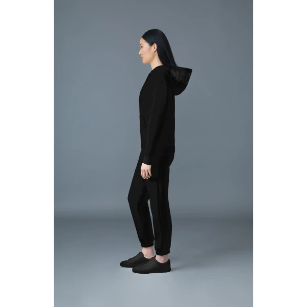 Mackage Zosia Double-Face Jersey Logo Hoodie in Black