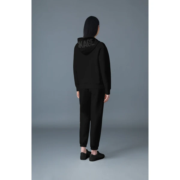 Mackage Zosia Double-Face Jersey Logo Hoodie in Black