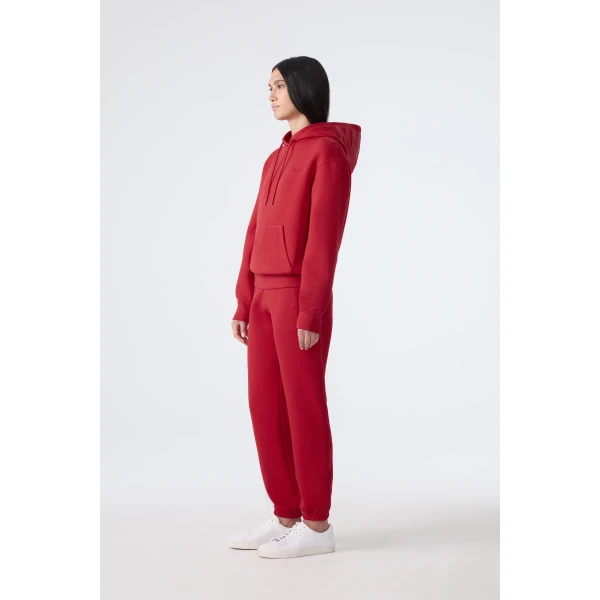 Mackage Zosia Double-Face Jersey Logo Hoodie in Lava