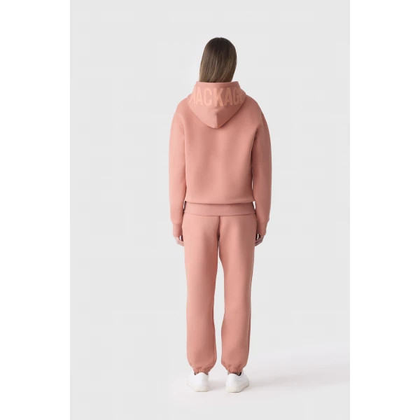Mackage Zosia Double-Face Jersey Logo Hoodie in Muted Clay