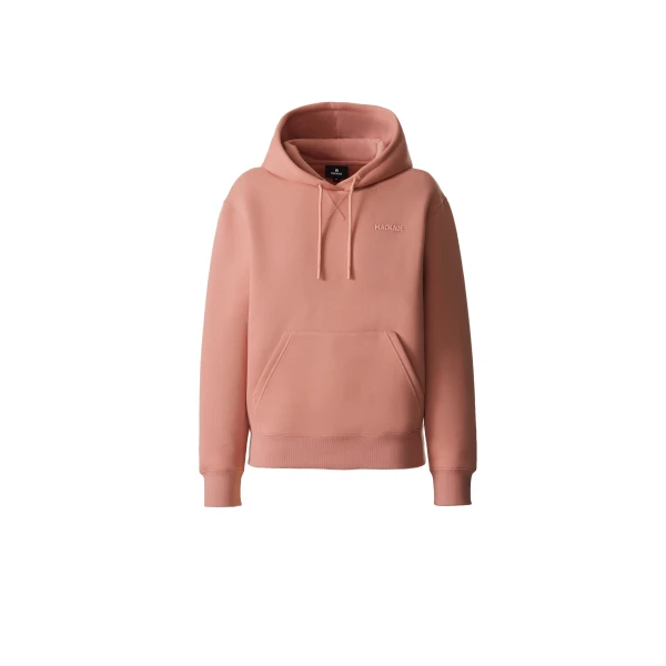Zosia Double-Face Jersey Logo Hoodie in Muted Clay