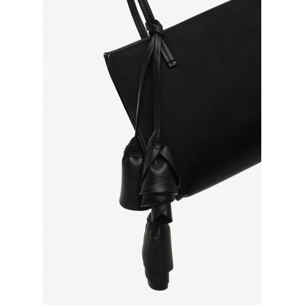 Magda Butrym Barbara bag in black satin, view 3