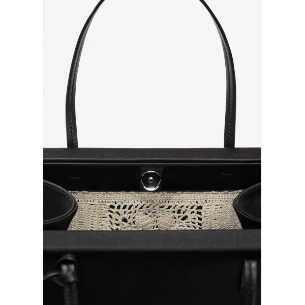 Magda Butrym Barbara bag in black satin, view 4