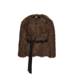Magda Butrym Belted faux fur jacket in brown