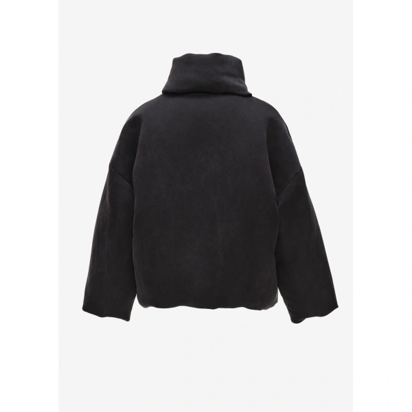 Magda Butrym Boxy silk padded jacket in black, view 2
