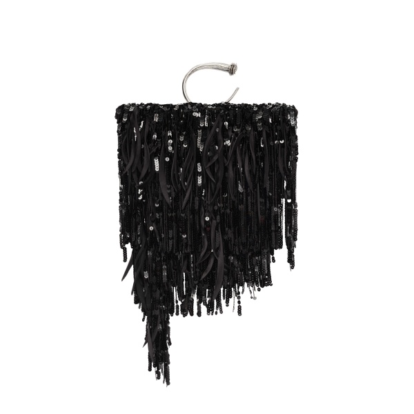 Magda Butrym Bracelet sequin bag in black satin