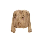 Magda Butrym Cupro bubble blouse in beige print