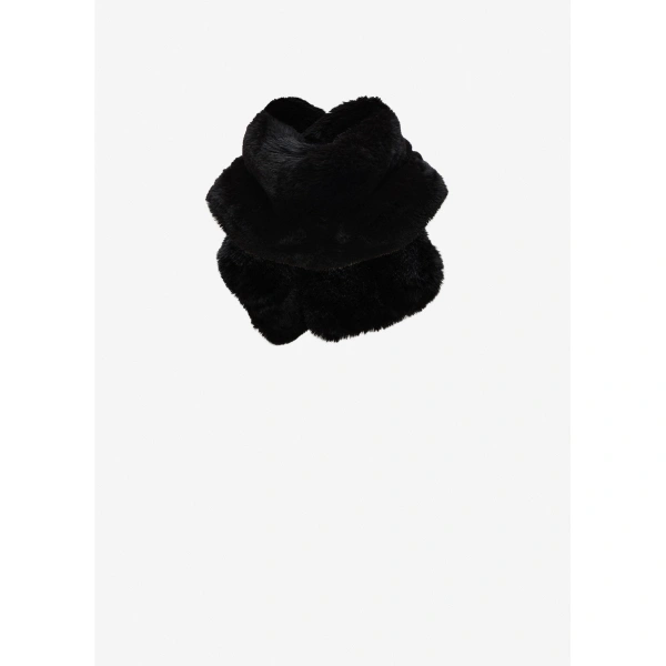 Magda Butrym Faux fur pull-through stole in black, view 2