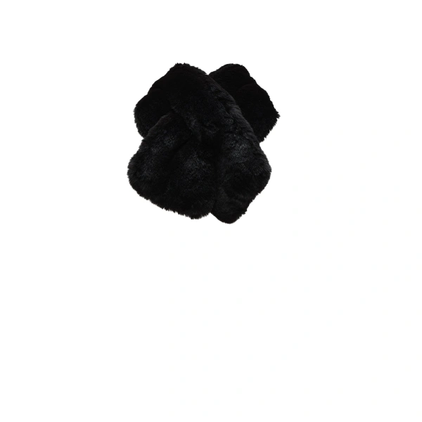Faux fur pull-through stole in black