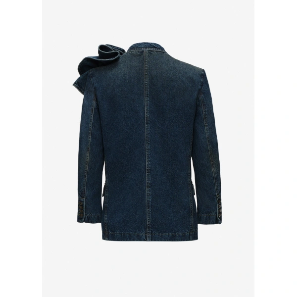 Magda Butrym Flower denim blazer in blue, view 2