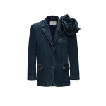 Magda Butrym Flower denim blazer in blue