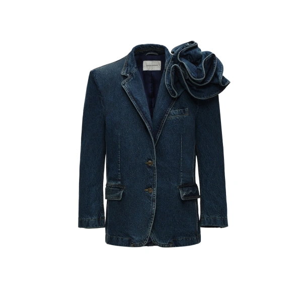 Magda Butrym Flower denim blazer in blue