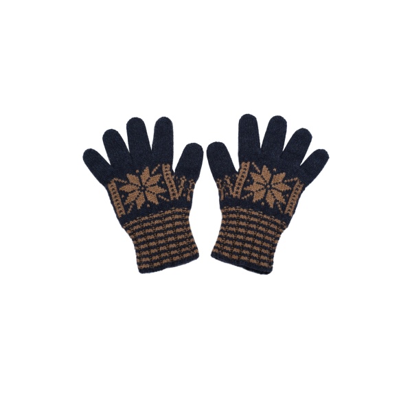 Magda Butrym Geometric knit gloves in brown