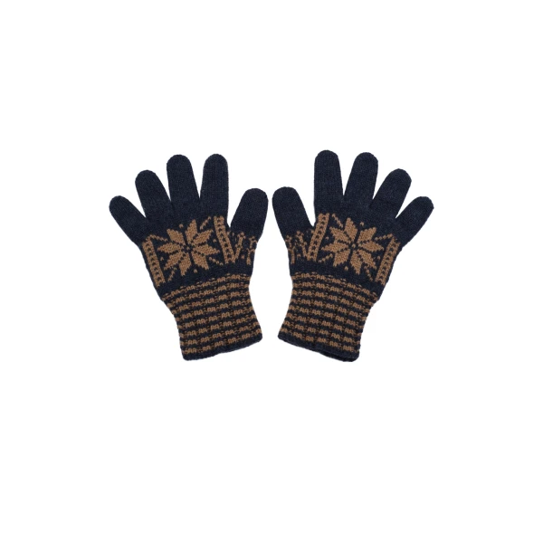 Magda Butrym Geometric knit gloves in brown
