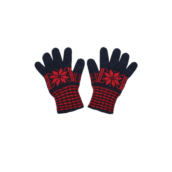 Magda Butrym Geometric knit gloves in red