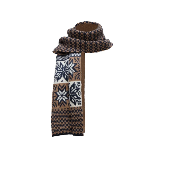 Magda Butrym Geometric knit scarf in brown