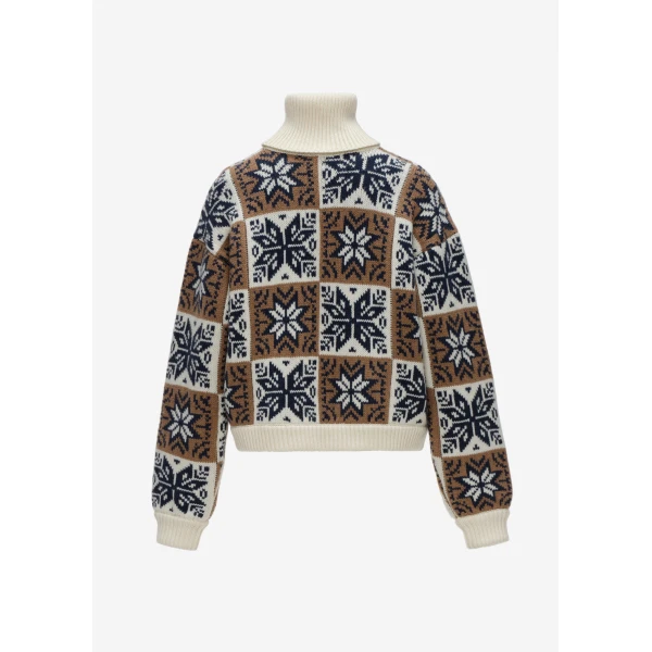Magda Butrym Geometric turtleneck sweater in brown, view 2