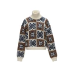 Magda Butrym Geometric turtleneck sweater in brown