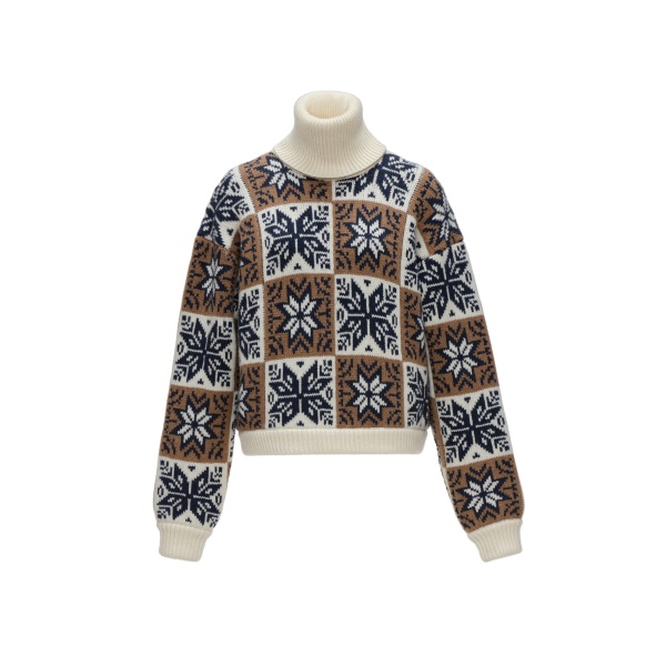 Magda Butrym Geometric turtleneck sweater in brown