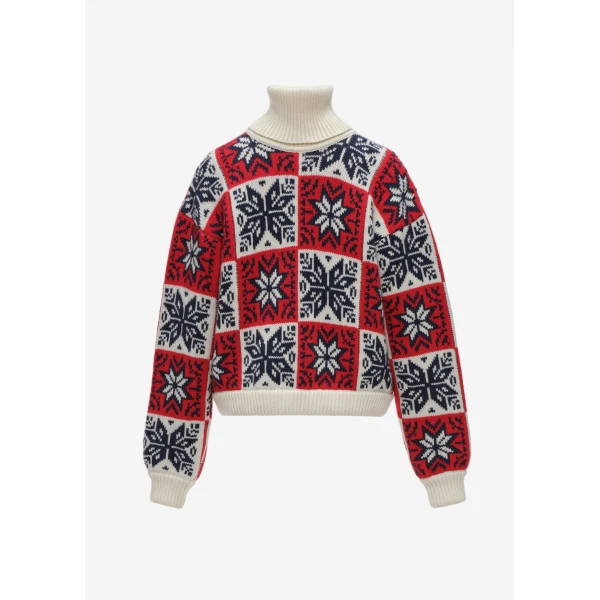 Magda Butrym Geometric turtleneck sweater in red, view 2