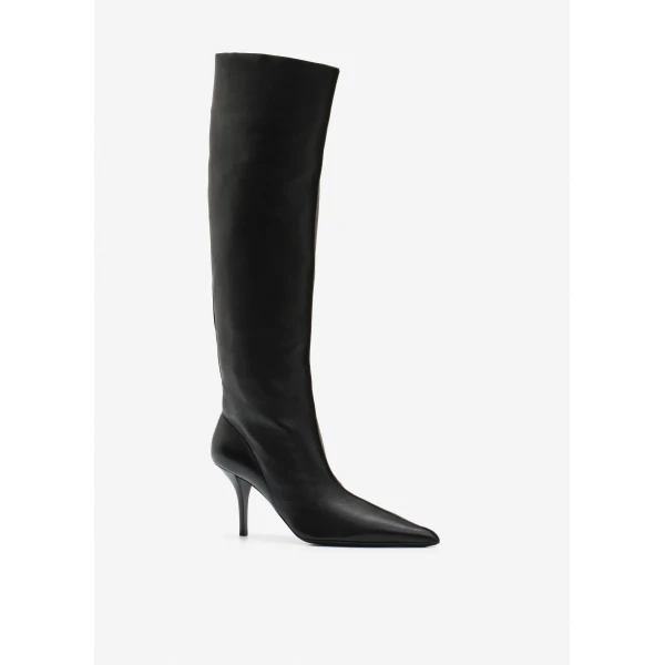 Magda Butrym High-heel leather boots in black, view 2