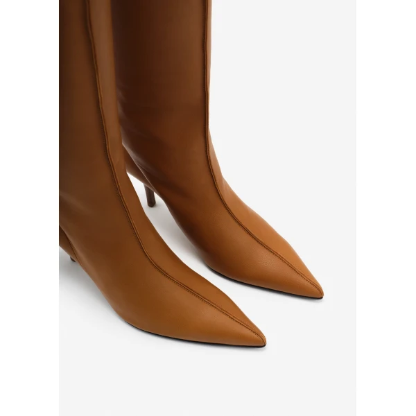 Magda Butrym High-heel leather boots in caramel, view 4
