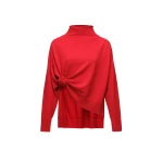 Magda Butrym Knotted wool turtleneck in red