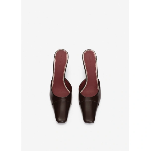 Magda Butrym Pointed-toe mules in brown leather, view 3