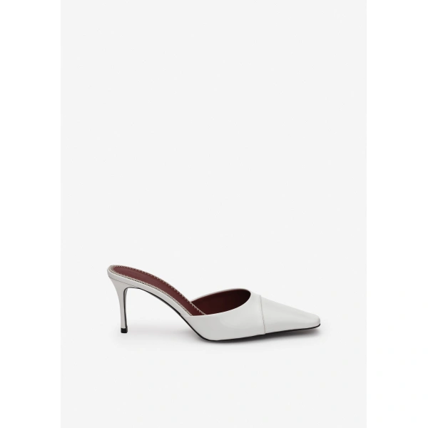 Magda Butrym Pointed-toe mules in white leather, view 2