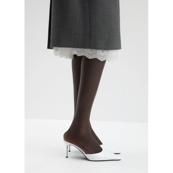 Magda Butrym Pointed-toe mules in white leather, view 5