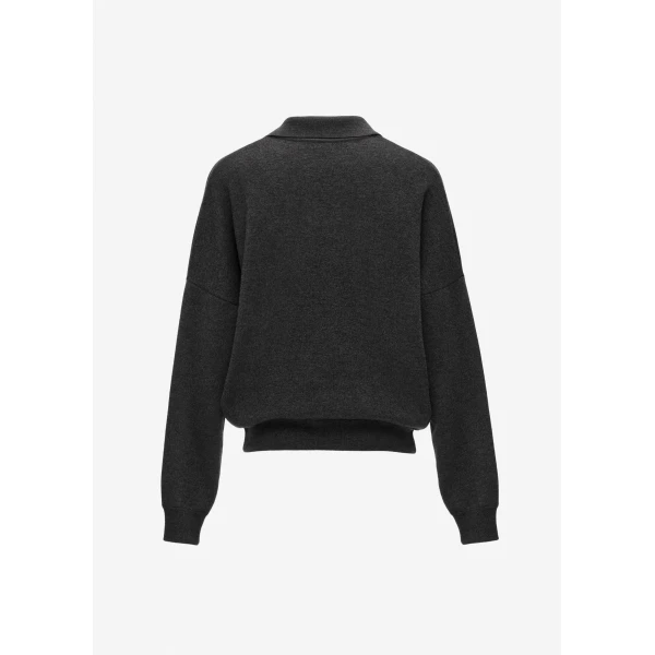 Magda Butrym Relaxed polo sweater in grey, view 2