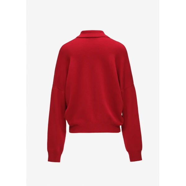 Magda Butrym Relaxed polo sweater in red, view 2