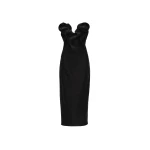 Magda Butrym Rose draped corset midi dress in black