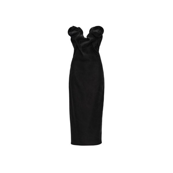 Magda Butrym Rose draped corset midi dress in black