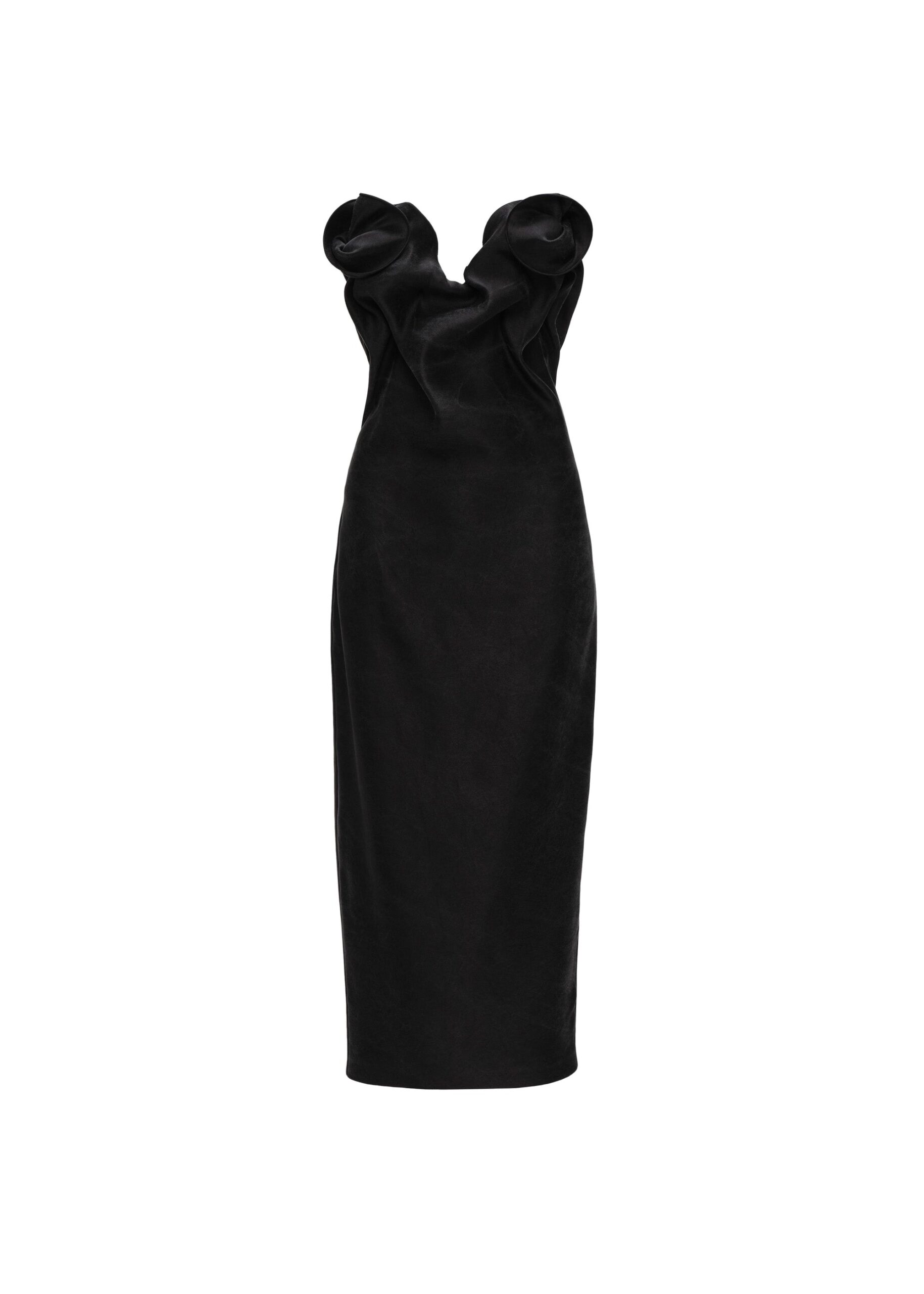 Magda Butrym Rose draped corset midi dress in black | Dresses | Coveti Magda Butrym Rose draped corset midi dress in black
