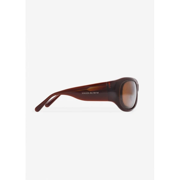 Magda Butrym Round sunglasses in milky brown, view 3