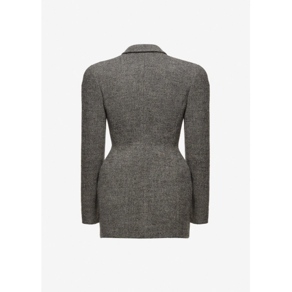 Magda Butrym Sculpted wool hourglass blazer in grey, view 2