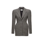 Magda Butrym Sculpted wool hourglass blazer in grey