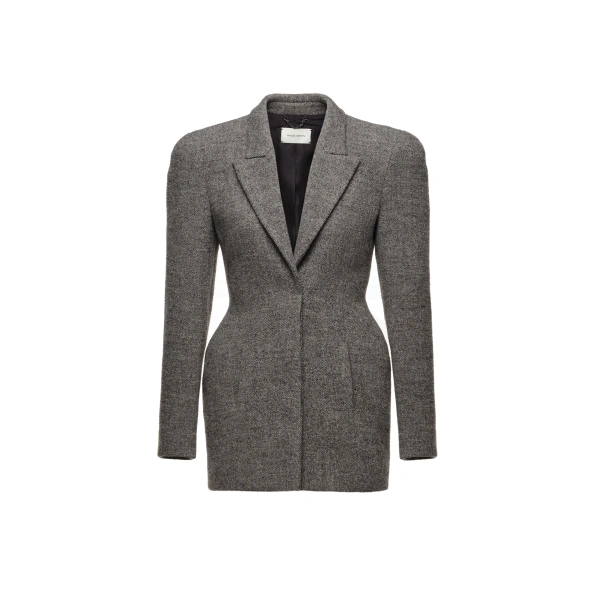 Magda Butrym Sculpted wool hourglass blazer in grey