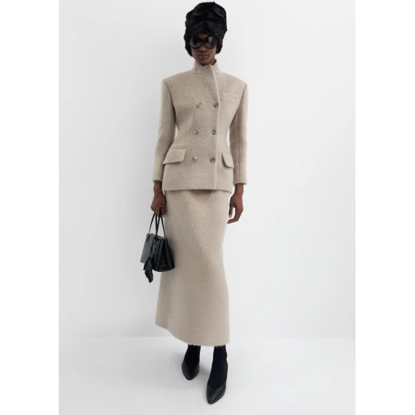 Magda Butrym Seamless pencil skirt in beige, view 3