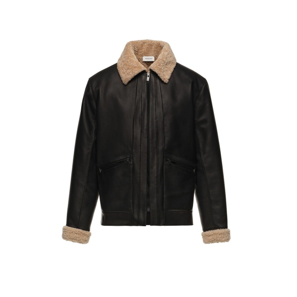 Magda Butrym Shearling leather jacket in black