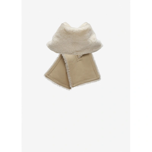 Magda Butrym Short fur scarf in cream, view 2