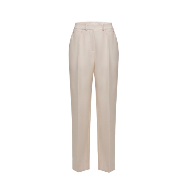 Magda Butrym Straight-leg silk and wool trousers in cream