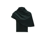 Magda Butrym T-shirt with draped cape in dark green
