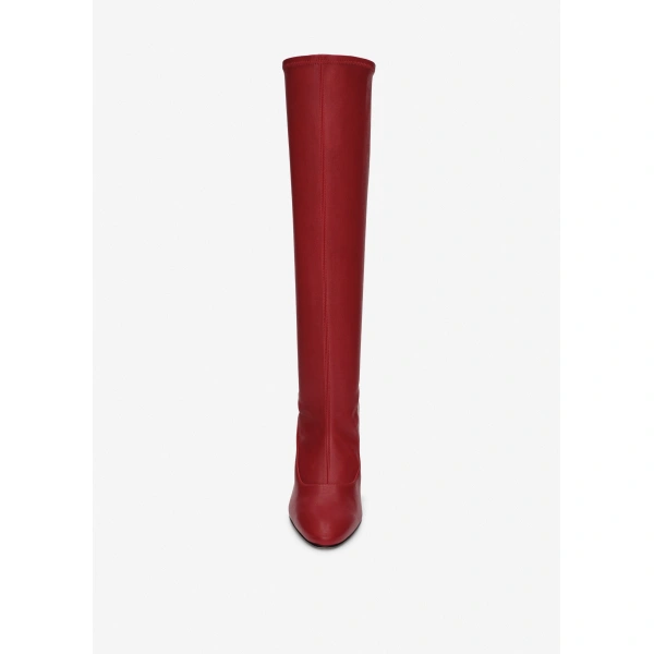 Magda Butrym Thick heel leather boots in red, view 3